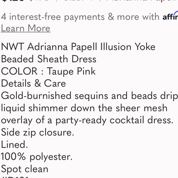 Adrianna Papell illusion sequins mesh cocktail dress - Picture 9 of 9